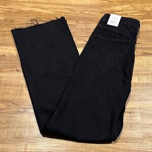 Zara Black Frayed Hem Jeans
